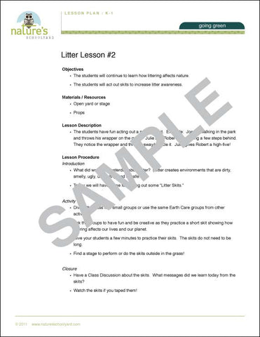Litter Lesson Part 2 (K-1)